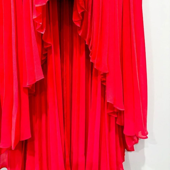 BCBGMAXAZRIA Maryella Coral Pleated Lace High-Low Dress | Size 0 * - Picture 7 of 10